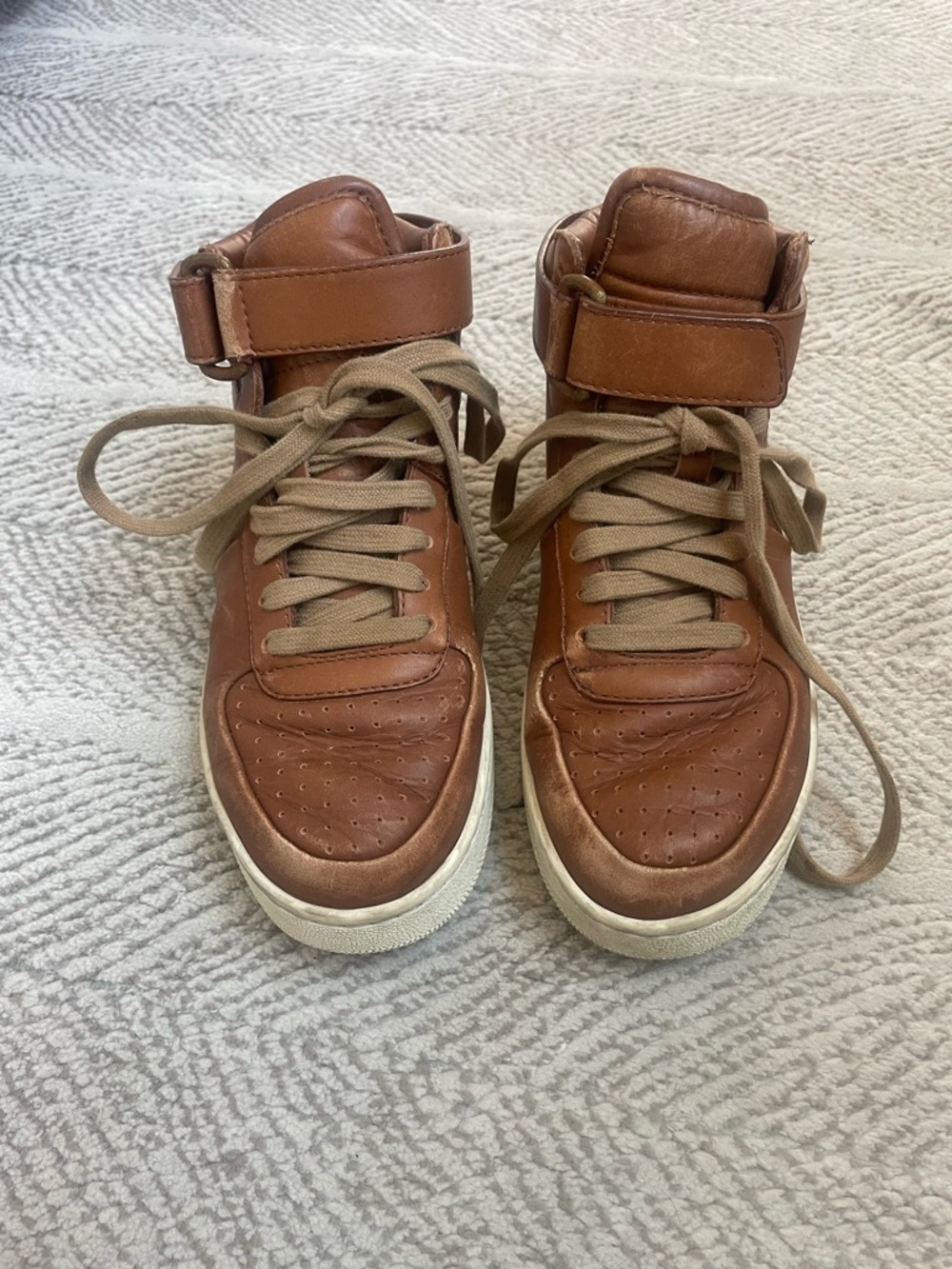 Celine Women’s High-Top Leather Sneakers in Brown - Picture 4 of 13